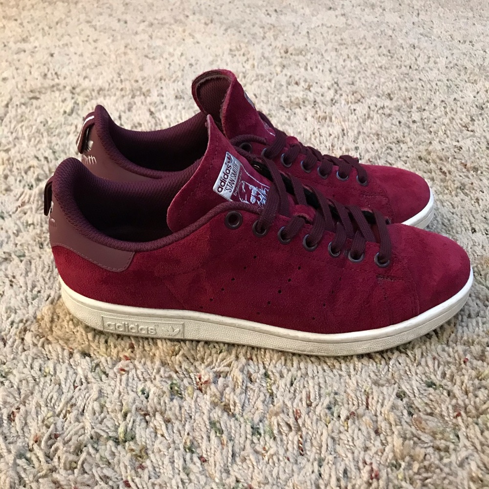ADIDAS Stan Smith Burgundy Suede - Size 6.5